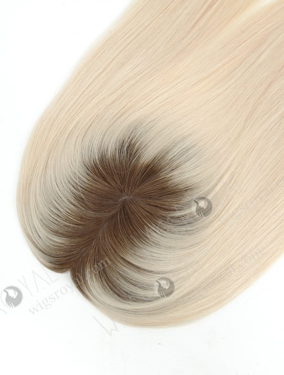 In Stock European Virgin Hair 16" One Length Straight T9/White Color 5.5"×5.5" Silk Top Wefted Kosher Topper-025-18442