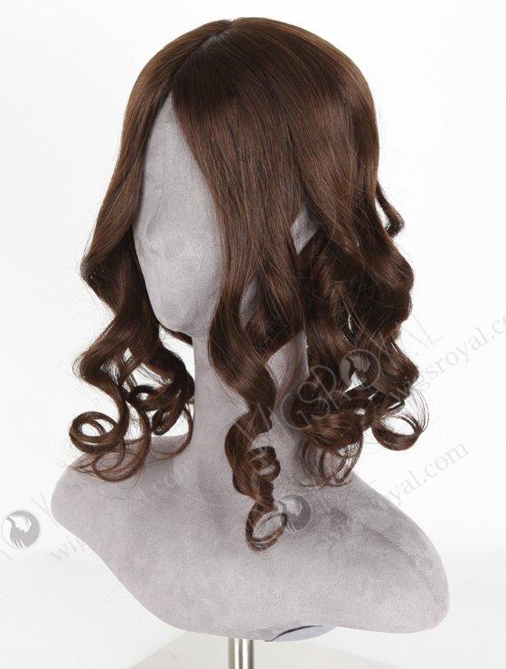 In Stock European Virgin Hair 16" Beach Wave 2a# Color 7"×7" Silk Top Wefted Hair Topper-019-18435