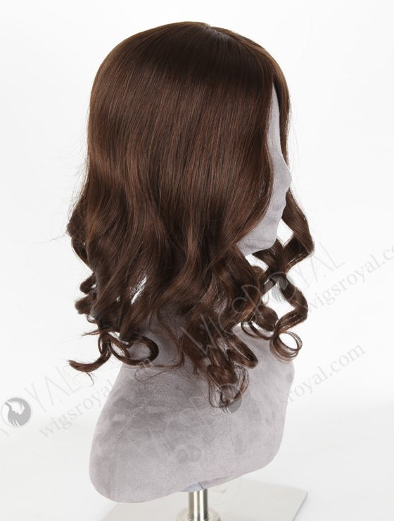 In Stock European Virgin Hair 16" Beach Wave 2a# Color 7"×7" Silk Top Wefted Hair Topper-019-18437