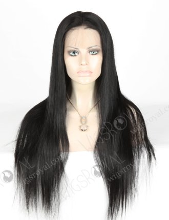 In Stock Indian Remy Hair 22" Straight 1# Color Full Lace Wig FLW-01643