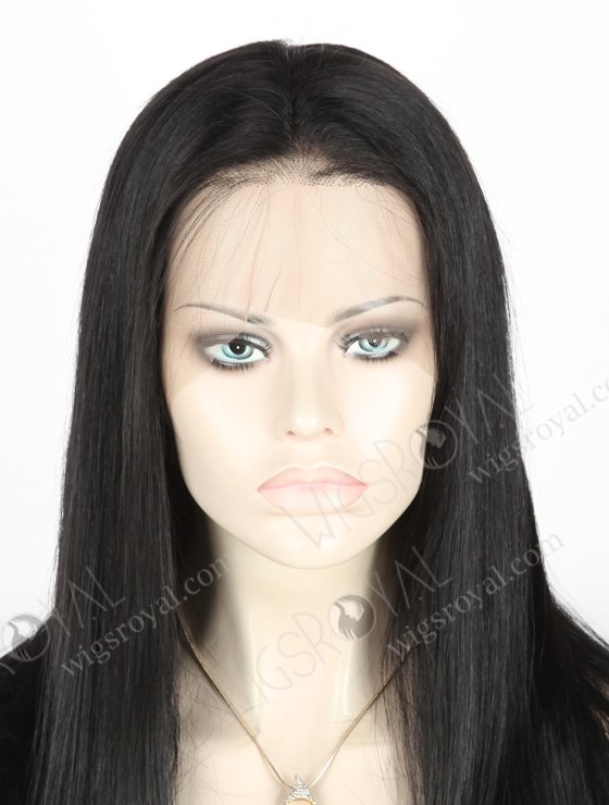In Stock Indian Remy Hair 22" Straight 1# Color Full Lace Wig FLW-01643-18370