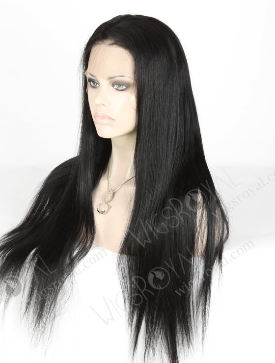 In Stock Indian Remy Hair 22" Straight 1# Color Full Lace Wig FLW-01643-18374