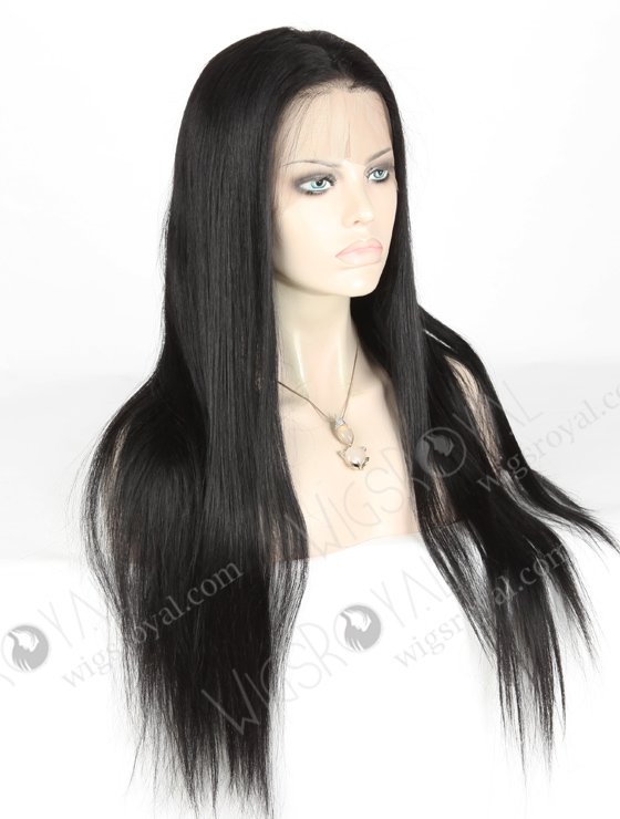 In Stock Indian Remy Hair 22" Straight 1# Color Full Lace Wig FLW-01643-18375