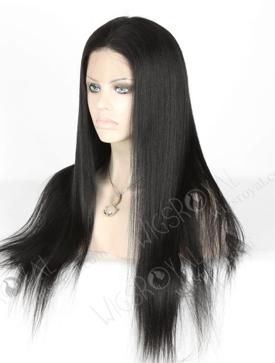 In Stock Indian Remy Hair 22" Yaki 1# Color Full Lace Wig FLW-01638-18368