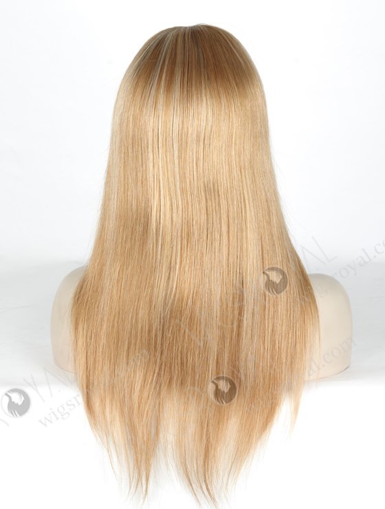 Light Brown Wig with Blonde Highlights Transparent Lace Front | In Stock European Virgin Hair 16" Straight T9/8/25/60# Color Lace Front Silk Top Glueless Wig GLL-08024-18391