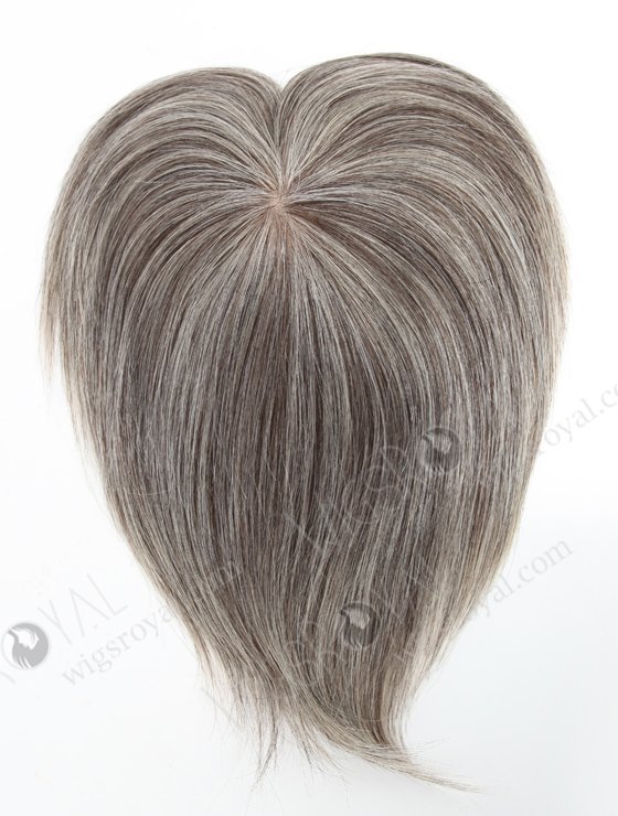 Short Mongolian Human Hair Grey Color Volume Silk Topper Hairpiece WR-TC-065-18567