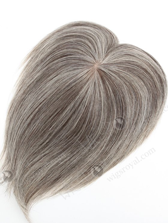 Short Mongolian Human Hair Grey Color Volume Silk Topper Hairpiece WR-TC-065-18566