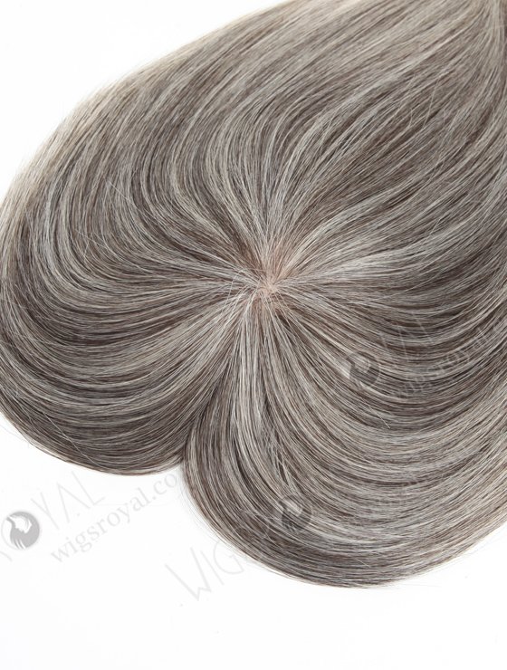Short Mongolian Human Hair Grey Color Volume Silk Topper Hairpiece WR-TC-065-18568