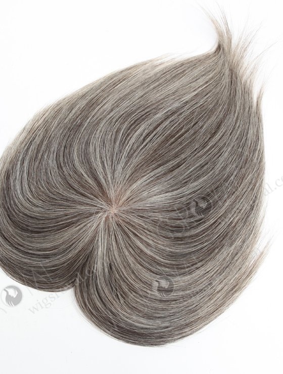 Short Mongolian Human Hair Grey Color Volume Silk Topper Hairpiece WR-TC-065-18569