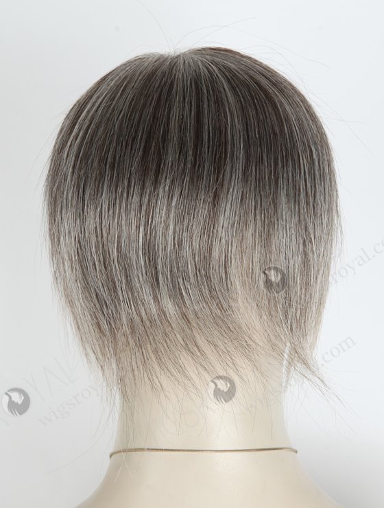 Short Mongolian Human Hair Grey Color Volume Silk Topper Hairpiece WR-TC-065-18574