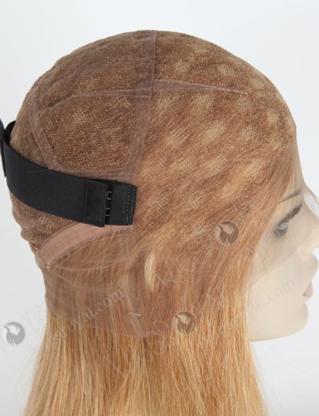 Brown Highlight Blonde Color Human Hair Full Lace Wigs With Wide Elastic Band Straight Full Lace Wigs WR-LW-121