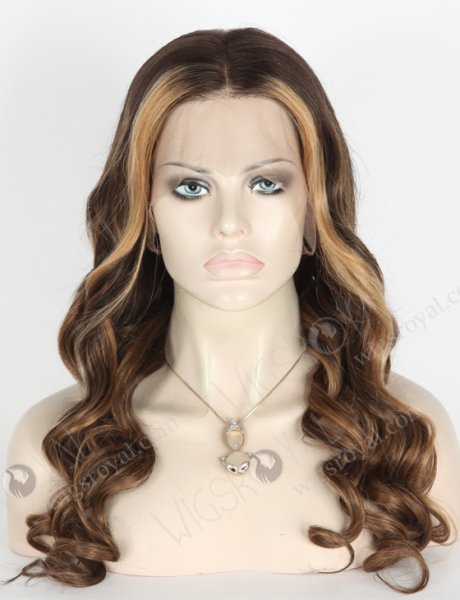 Face-Framing Highlight Hairline Dark Color Human Hair Full Lace Wigs WR-LW-118