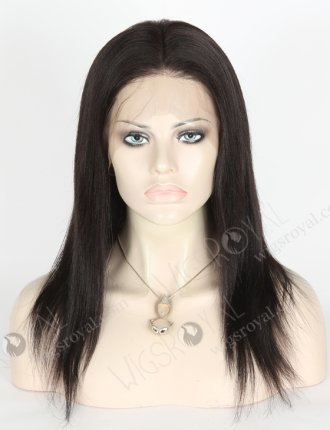 Best Quality 1B# Color 12'' Brazilian Virgin Hair Yaki Full Lace Wigs WR-LW-123