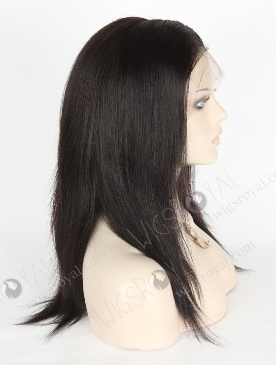 Best Quality 1B# Color 12'' Brazilian Virgin Hair Yaki Full Lace Wigs WR-LW-123-18651