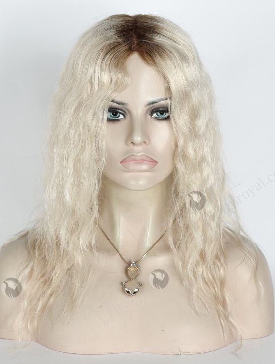 Root Color 9# With White Color 14'' European Virgin Silk Top Glueless Wigs WR-GL-058-18681