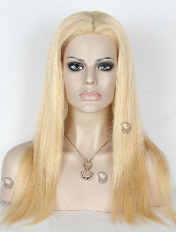 In Stock European Virgin Hair 18" Straight 613# Color Silk Top  Glueless Wig GL-08034-18800