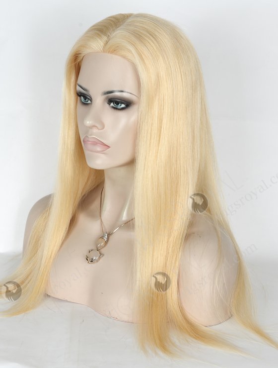 In Stock European Virgin Hair 18" Straight 613# Color Silk Top  Glueless Wig GL-08034-18799