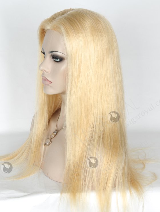 In Stock European Virgin Hair 18" Straight 613# Color Silk Top  Glueless Wig GL-08034-18802