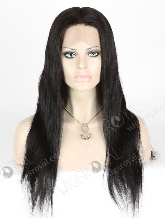 In Stock Indian Remy Hair 18" Straight Color #1b Silk Top Full Lace Wig STW-069-18876