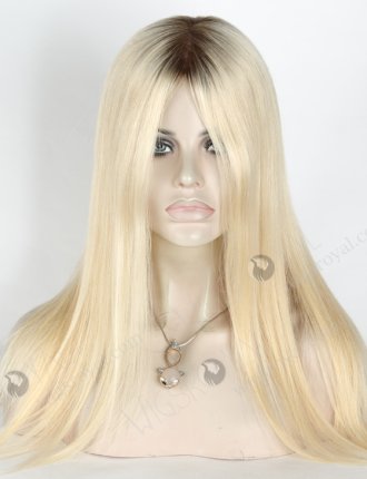 In Stock European Virgin Hair 16" Straight T9/60# Color Silk Top Glueless Wig GL-08089