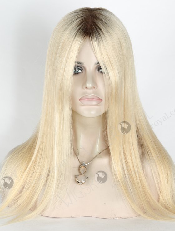 In Stock European Virgin Hair 16" Straight T9/60# Color Silk Top Glueless Wig GL-08089-18960