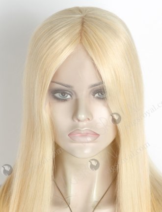 Blonde Real Human Hair Wigs | In Stock European Virgin Hair 16" Straight 613# Color Lace Front Silk Top Glueless Wig GLL-08036