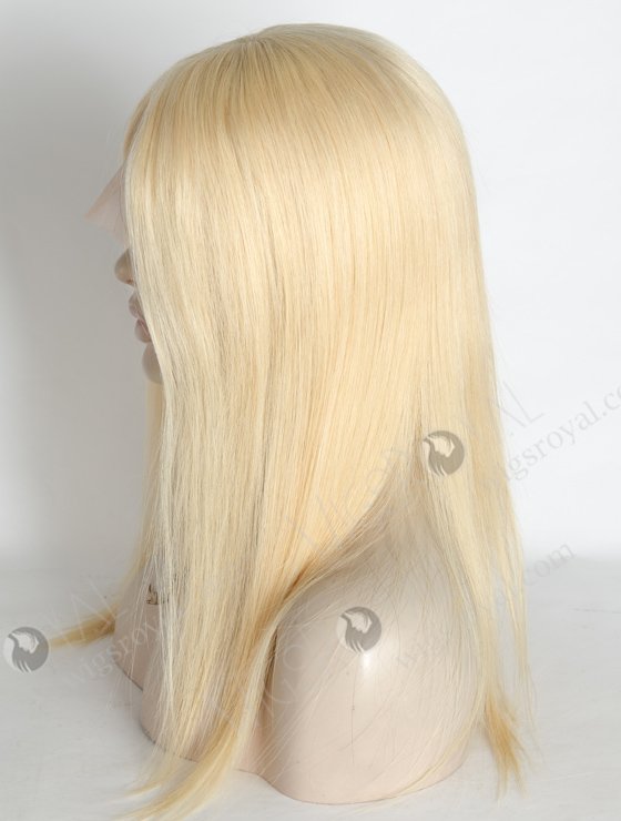 Blonde Real Human Hair Wigs | In Stock European Virgin Hair 16" Straight 613# Color Lace Front Silk Top Glueless Wig GLL-08036-18998