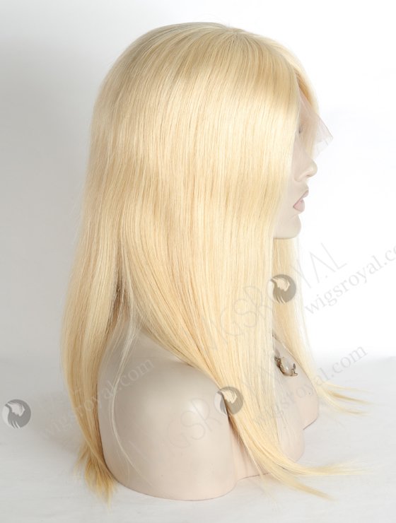 Blonde Real Human Hair Wigs | In Stock European Virgin Hair 16" Straight 613# Color Lace Front Silk Top Glueless Wig GLL-08036-19000