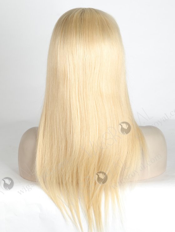 Blonde Real Human Hair Wigs | In Stock European Virgin Hair 16" Straight 613# Color Lace Front Silk Top Glueless Wig GLL-08036-19001