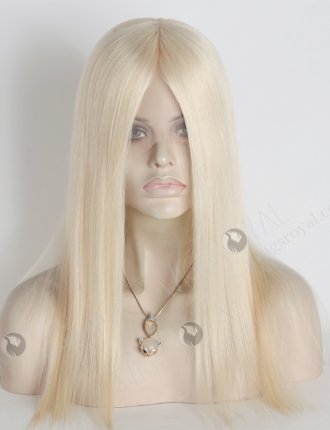 Quality Platinum Blonde Human Hair Wigs Caucasian | In Stock European Virgin Hair 16" Straight White Color Lace Front Silk Top Glueless Wig GLL-08038