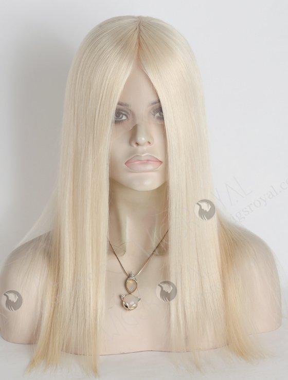Quality Platinum Blonde Human Hair Wigs Caucasian | In Stock European Virgin Hair 16" Straight White Color Lace Front Silk Top Glueless Wig GLL-08038