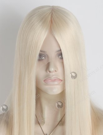 Quality Platinum Blonde Human Hair Wigs Caucasian | In Stock European Virgin Hair 16" Straight White Color Lace Front Silk Top Glueless Wig GLL-08038