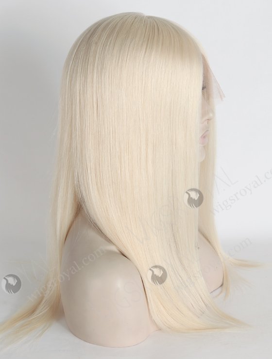 Quality Platinum Blonde Human Hair Wigs Caucasian | In Stock European Virgin Hair 16" Straight White Color Lace Front Silk Top Glueless Wig GLL-08038-18990