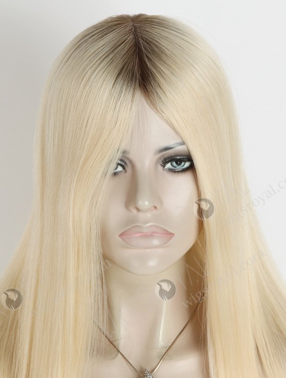 In Stock European Virgin Hair 18" Straight T9/60# Color Silk Top Glueless Wig GL-08090-18971
