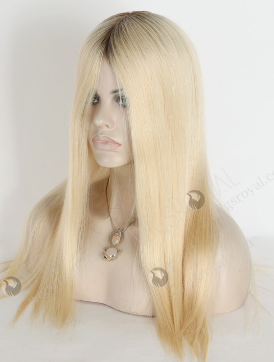 In Stock European Virgin Hair 18" Straight T9/60# Color Silk Top Glueless Wig GL-08090-18972
