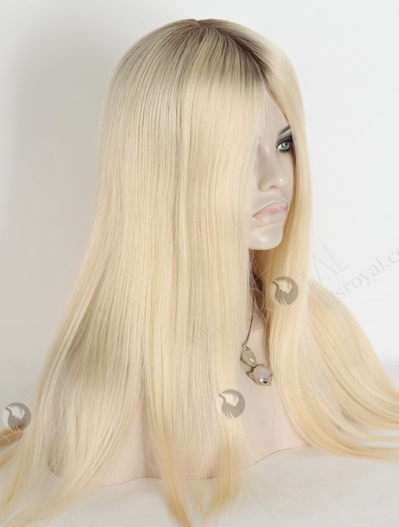 In Stock European Virgin Hair 18" Straight T9/60# Color Silk Top Glueless Wig GL-08090-18975