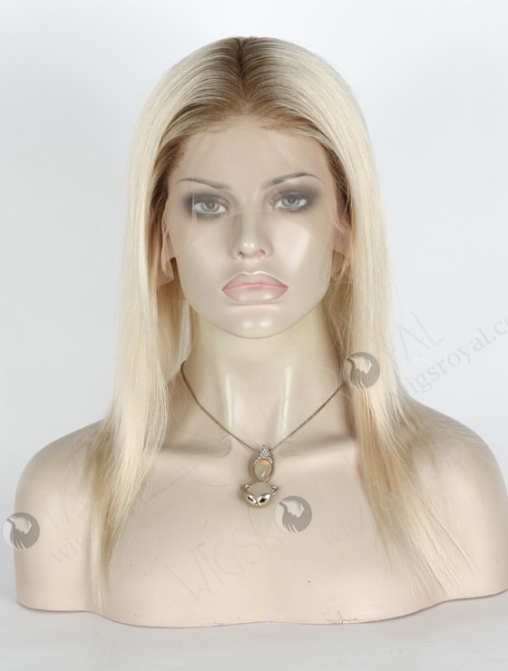 Nice Platinum Blonde Lace Front Wig with Brown Roots WR-CLF-018-19023