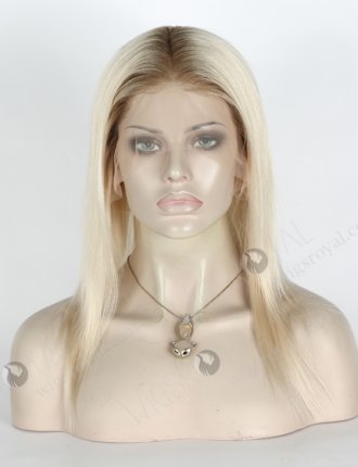 Nice Platinum Blonde Lace Front Wig with Brown Roots WR-CLF-018