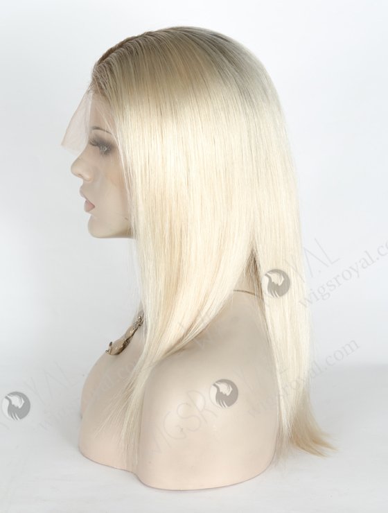 Nice Platinum Blonde Lace Front Wig with Brown Roots WR-CLF-018-19026