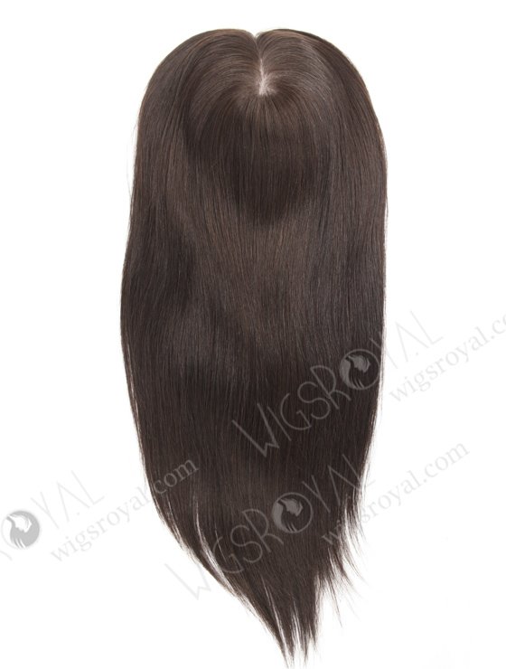 In Stock European Virgin Hair 16" Straight 2# Color 5.5"×5.5" Silk Top Wefted Kosher Topper-078-19175