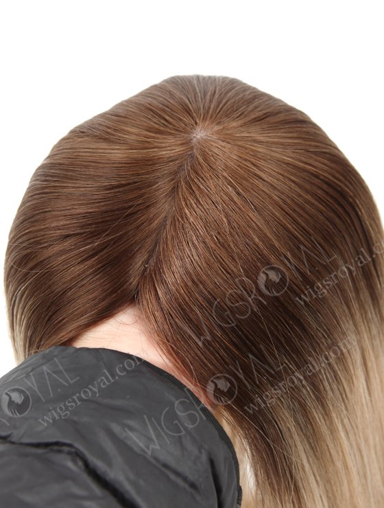 In Stock European Virgin Hair 16" straight B116 Color 5.5"×5.5" Silk Top Wefted Hair Topper-080-19195