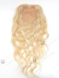 Best Quality 613 Blonde Wavy Human Hair Silk Toppers for Hair Loss Topper-082
