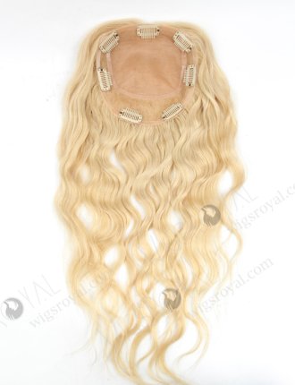 Best Quality 613 Blonde Wavy Human Hair Silk Toppers for Hair Loss Topper-082