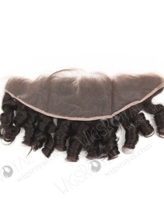 In Stock Indian Remy Hair 14" Spiral Curl Tip Natural Color Lace Frontal SKF-109