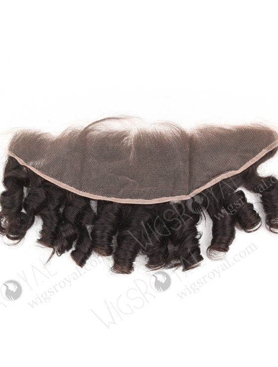 In Stock Indian Remy Hair 14" Spiral Curl Tip Natural Color Lace Frontal SKF-109-19287