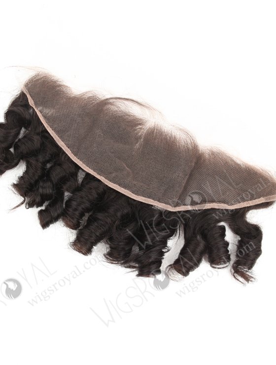 In Stock Indian Remy Hair 14" Spiral Curl Tip Natural Color Lace Frontal SKF-109-19286