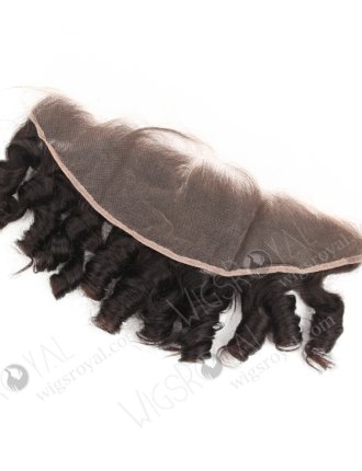 In Stock Indian Remy Hair 14" Spiral Curl Tip Natural Color Lace Frontal SKF-109