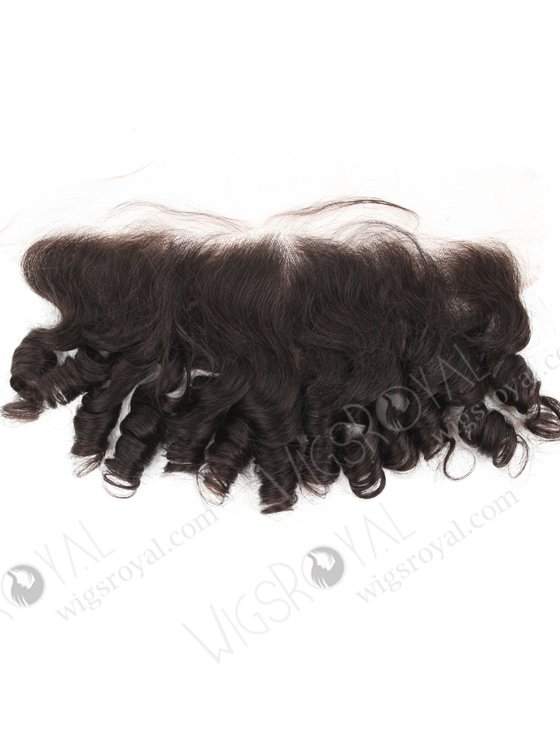 In Stock Indian Remy Hair 14" Spiral Curl Tip Natural Color Lace Frontal SKF-109-19288