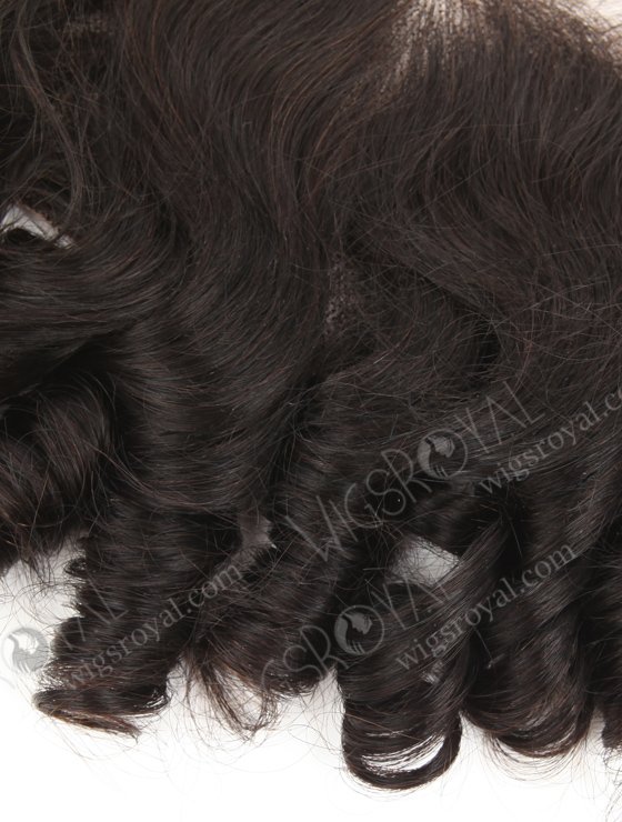 In Stock Indian Remy Hair 14" Spiral Curl Tip Natural Color Lace Frontal SKF-109-19290