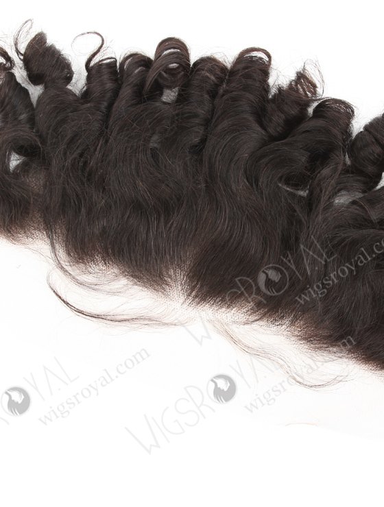 In Stock Indian Remy Hair 14" Spiral Curl Tip Natural Color Lace Frontal SKF-109-19289